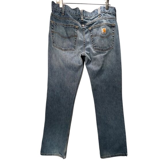 Carhartt Mens Blue Denim Straight Fit Jeans Relaxed Fit 34x34 Pants RN 14806 - Picture 2 of 15